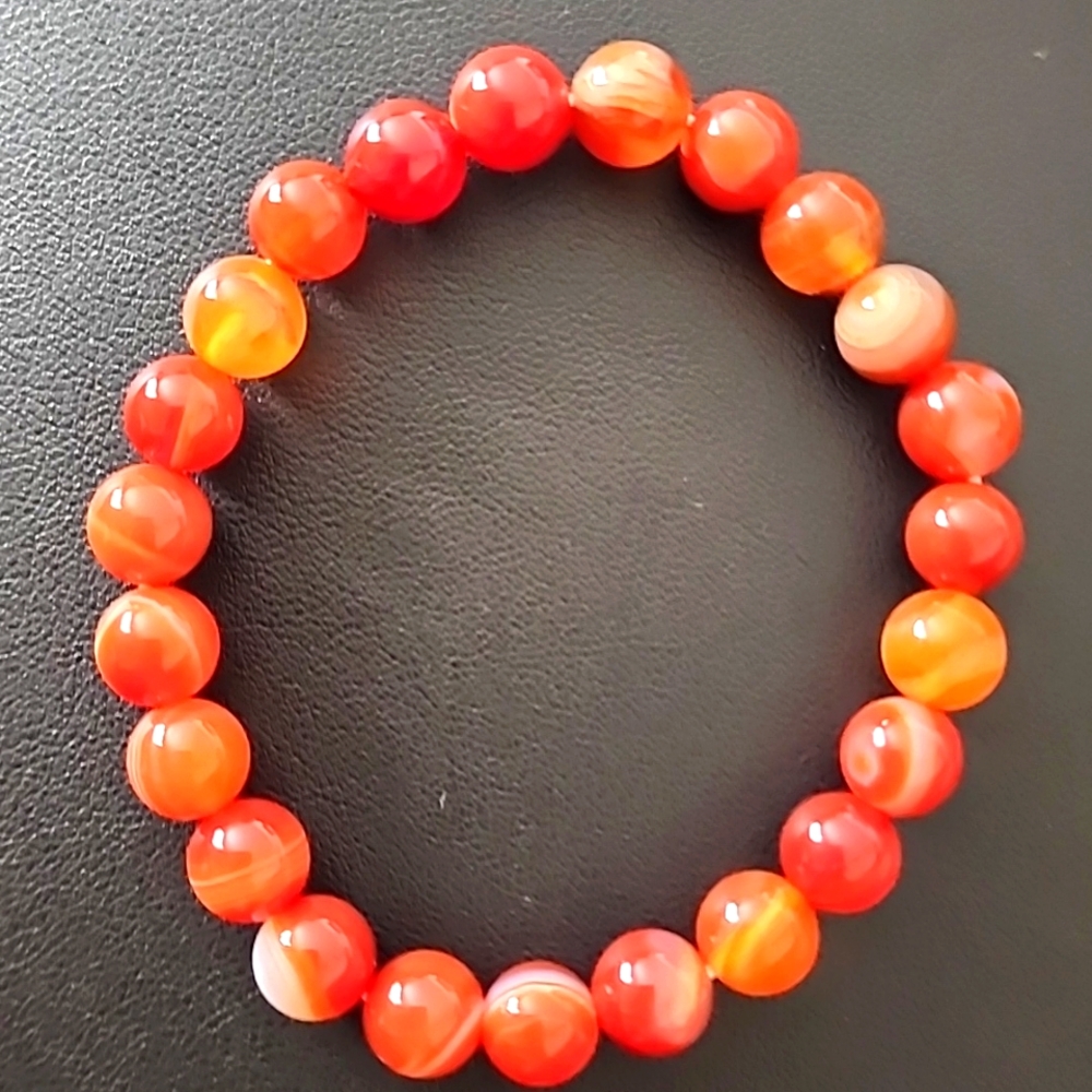 MULTI STONE BRACELET Fire ORANGE RED STONE